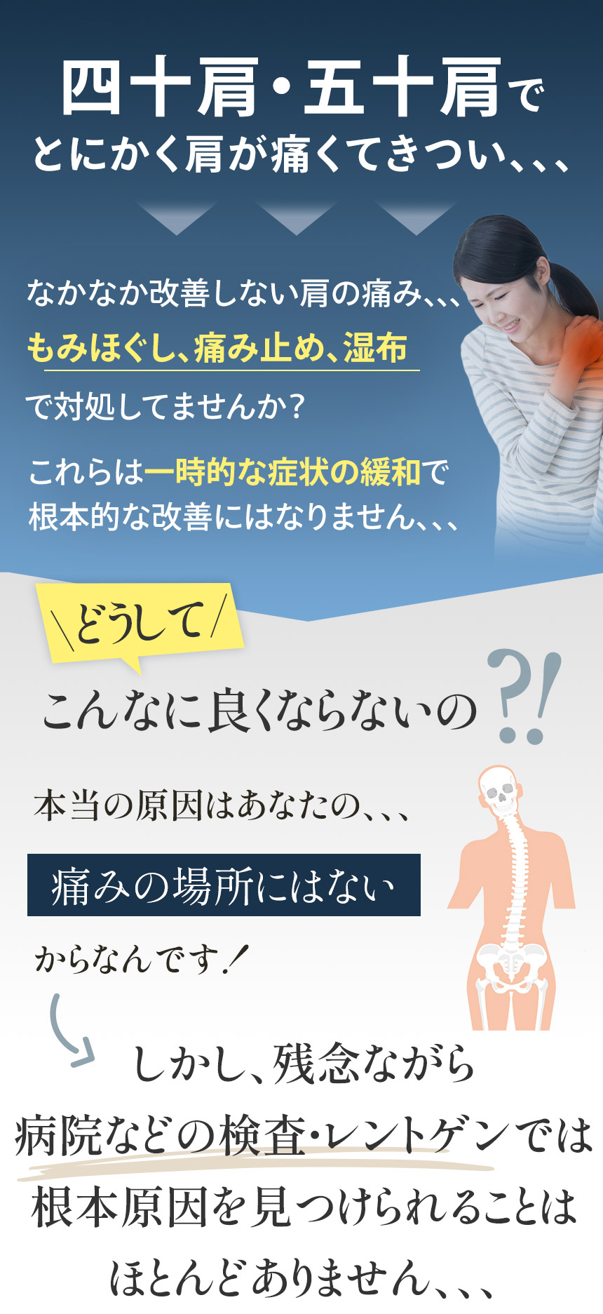 四十肩・五十肩でとにかく肩が痛くてつらい