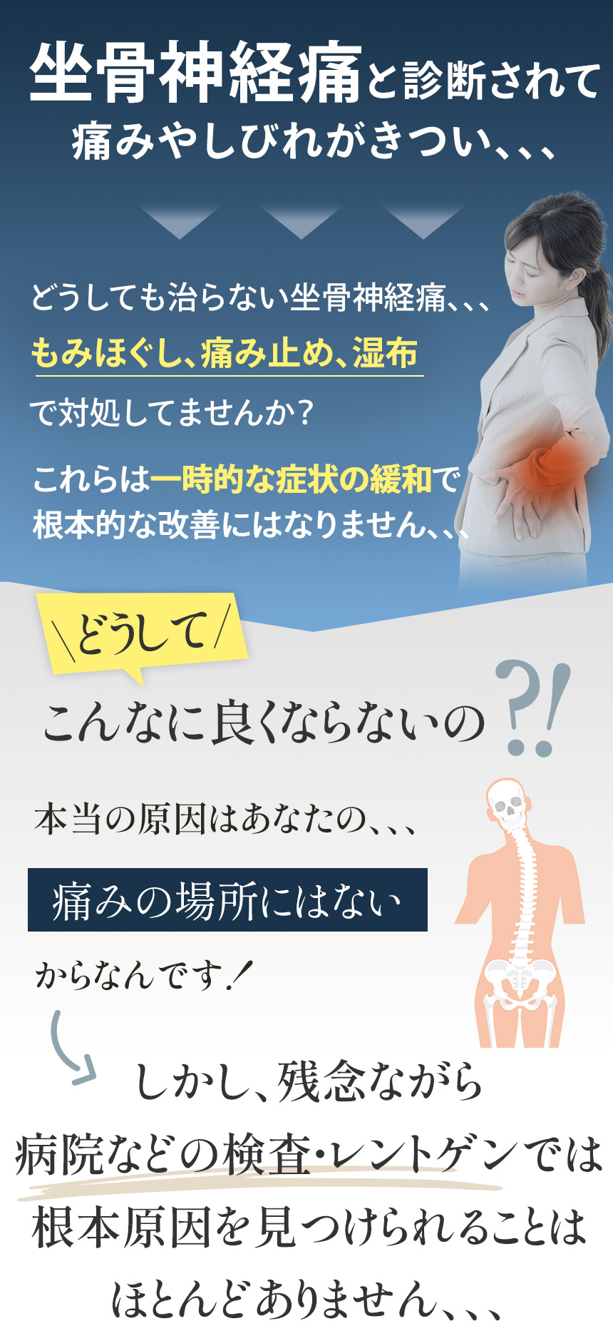 坐骨神経痛と診断されて痛みやしびれがきつい