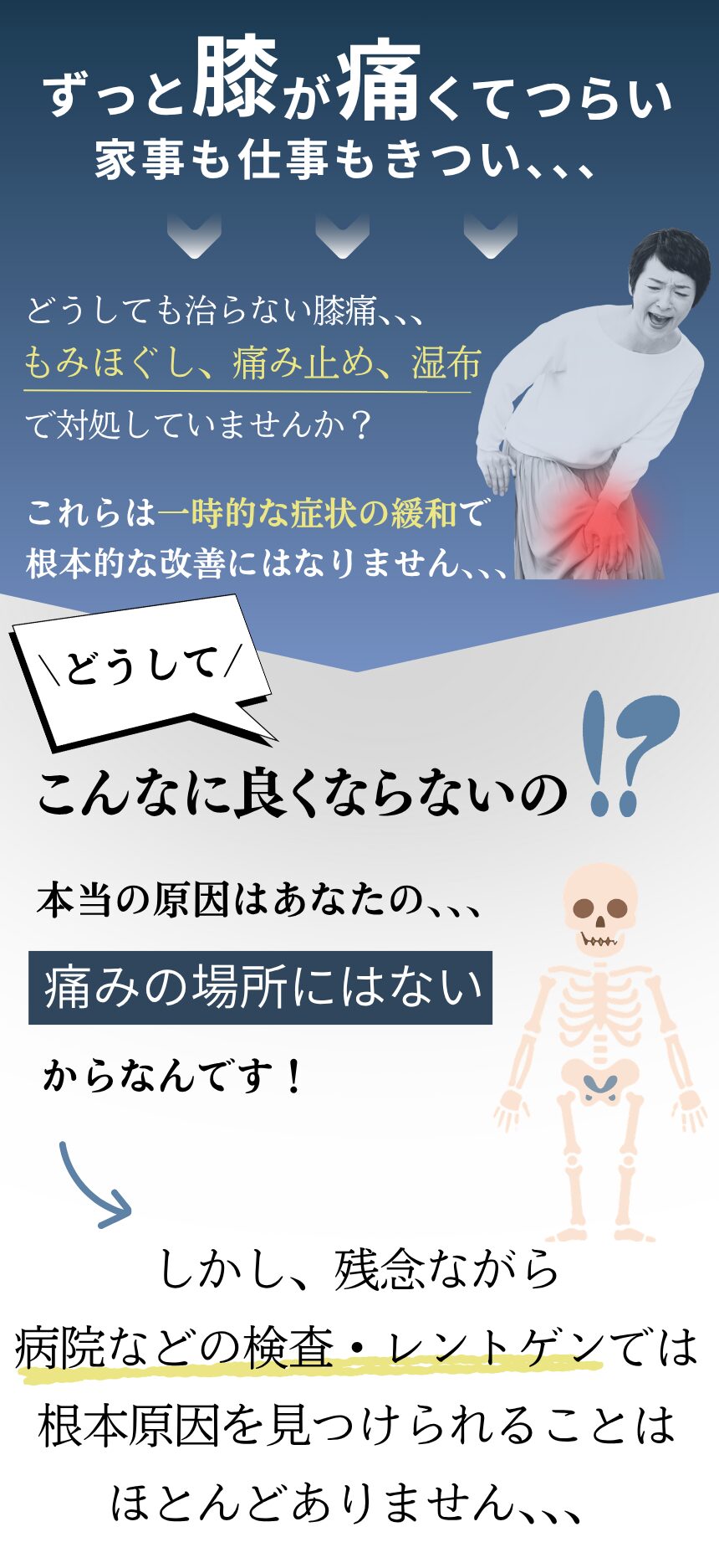 ずっと膝が痛くてつらい